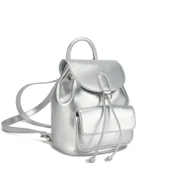 023 Новая женская сумка повседневный серебристый рюкзак большой емкости Простая сумка дорожная сумка школьные сумки