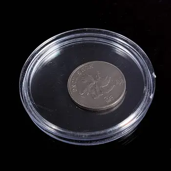 10 шт. Маленькие круглые прозрачные пластиковые капсулы для монет в коробке 27 мм