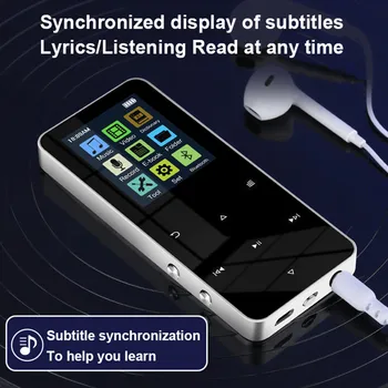 2,0-дюймовый Металлический Сенсорный Музыкальный плеер MP3 MP4 С поддержкой Bluetooth 5,0, с FM-Будильником, Шагомером, электронной книгой, Встроенным Динамиком