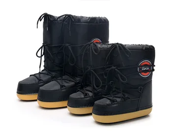 2023 Зимние женские зимние ботинки, лыжные ботинки для родителей, мальчиков и девочек, теплые удобные лыжные ботинки на платформе, нескользящие хлопчатобумажные ботинки