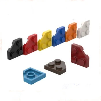 26601 Клин, пластина, 2 x 2 точки, вырезанные угловые кирпичи, совместимые с lego 26601, детские развивающие строительные блоки 