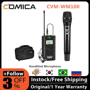 48-Канальный Профессиональный Беспроводной Ручной микрофон Comica CVM-WM100 H UHF для Цифровой Зеркальной камеры Canon Nikon Sony Panasonic Fuji Fuji