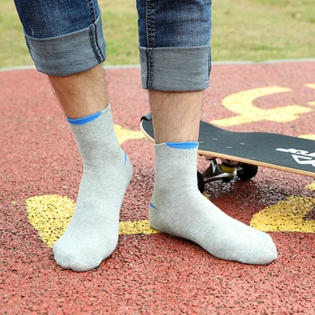 5 Лот, Мужские носки для бега, повседневные дышащие Хлопковые мужские носки для спорта на открытом воздухе, Черные, Белые, Мягкие Летние мужские носки 38-45