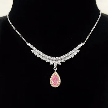 CNZX2023 Изысканные ювелирные изделия из чистого золота 18 карат, натуральные розовые бриллианты 0.32 карат, Подвески, Ожерелья для женщин, подарки на день рождения