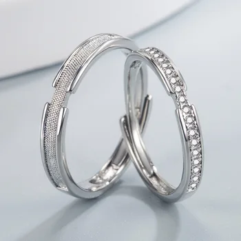 CZ Обручальное кольцо Обручальные кольца для пар Женщины Мужчины Влюбленные с платиновым покрытием Персонализированный подарок на годовщину