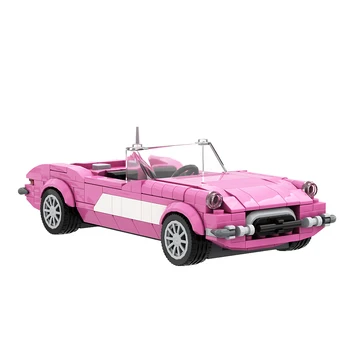Gobricks MOC Chevrolet Corvett C1 Розовая модель Купе с откидным верхом Bricks Винтажный автомобиль Игрушки для сборки своими руками Набор строительных блоков для подарков