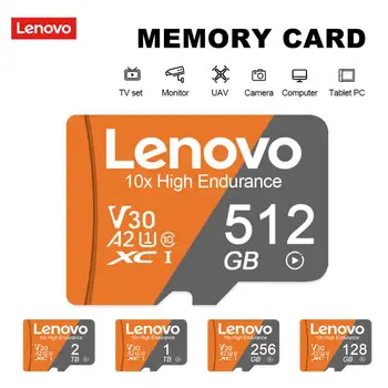 Lenovo 2 ТБ Class10 Карта Памяти 1 ТБ 512 ГБ 256 ГБ Высокоскоростная Карта Micro TF SD 128 ГБ водонепроницаемая Карта памяти Для Камеры Телефона