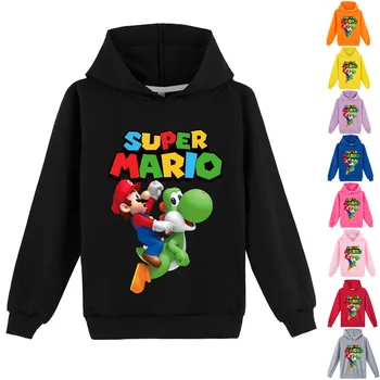 Super Mario Bros с мультяшным принтом, Повседневная спортивная одежда, толстовка, Осенне-зимний свитер, Топовая модная одежда