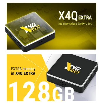 Ugoos X4Q Extra Android 11 Smart TV BoxAmlogic S905X4-J 4 ГБ 128 ГБ 2,4 G/5G Wifi BT5.0 1000M 4K телеприставка с поддержкой Dolby Vison