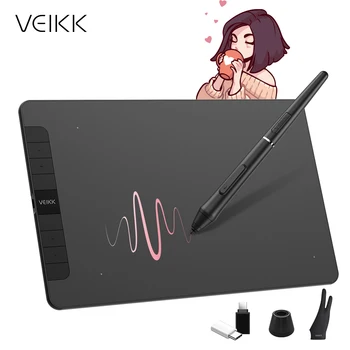 VEIKK VK1060 10x6-дюймовый Цифровой графический планшет с 8192 Уровнями управления Без батареи, Планшет для рисования пером С поддержкой наклона Android Mac Windows