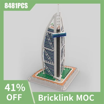 new8481PCS BURJ AL-ARAB Architecture Model MOC Building Blocks DIY Assembly Bricks, Развивающие Творческие детские игрушки, подарки для детей