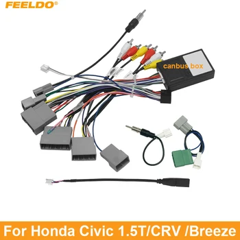 Автомобильный 16-контактный Жгут проводов Android Стерео питания FEELDO с Canbus + USB для Honda Civic 1.5T (16-19)/CRV (17-19)/Breeze (2020 +)
