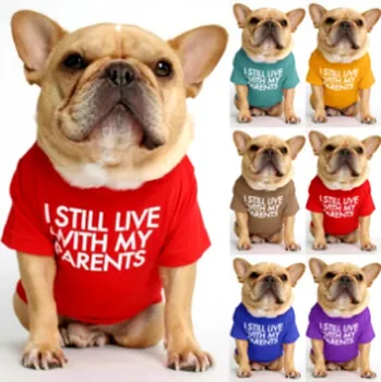 Аксессуары для собак Ropa Para Perros, Мягкая хлопковая футболка с круглым вырезом для домашних животных, Многоцветная комфортная одежда для французского бульдога