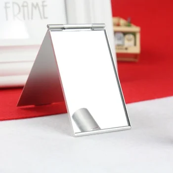 Алюминиевое складное зеркало, мини-портативное зеркало для макияжа, Ручное Маленькое зеркало, туалетный столик, Складные Компактные карманные косметические инструменты
