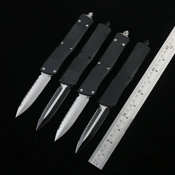 БОЕВЫЕ боковые зубья otf ножа D2 с алюминиевой ручкой для выживания в кемпинге на открытом воздухе EDC охотничий инструмент Обеденный кухонный нож
