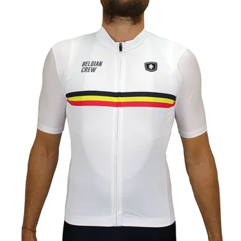 Белая Велосипедная Майка Мужская Летняя Рубашка с коротким рукавом Belgian Club Mountain Bike Shirt Одежда из дышащего Mtb трикотажа