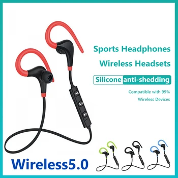 Беспроводная гарнитура Bluetooth-совместимые спортивные наушники 5.0 с ушным крючком для бега, водонепроницаемые стереонаушники с шумоподавлением