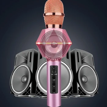 Беспроводной микрофон Bluetooth K7, Многофункциональный стереорежим, Портативный умный микрофон, карманный микрофон для караоке KTV, Геометрическая форма