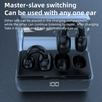 Беспроводные наушники с цифровым дисплеем, наушники с зажимами для ушей, Bluetooth-совместимая игровая музыкальная гарнитура с шумоподавлением 5.1
