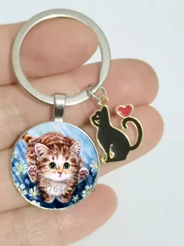 Брелок с милым котом, I Love My Cat Keychain, подарок на День благодарения для модных друзей