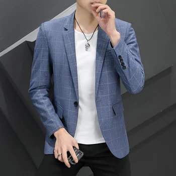 Британский 2023 высокое качество мода осень новый банкетный маленький костюм корейский тонкий мужской костюм молодой красивый пиджак