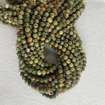 Бусины из натурального камня для изготовления ювелирных изделий Пальмово-зеленый опал круглой формы 6-10 мм, свободные украшения из бисера, браслет-ожерелье 
