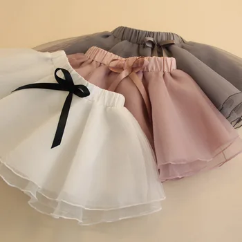 Весенне-летняя юбка-пузырек для девочек, студенческая юбка для маленьких девочек, прозрачное танцевальное платье принцессы, детская одежда, Внешняя торговля