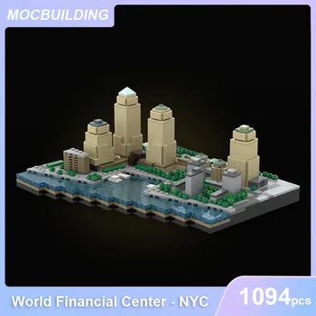 Всемирный финансовый центр Нью-Йорк Модель Архитектура Дисплей MOC Строительные блоки DIY Сборка Кирпичей Развивающие игрушки Подарки 1094ШТ