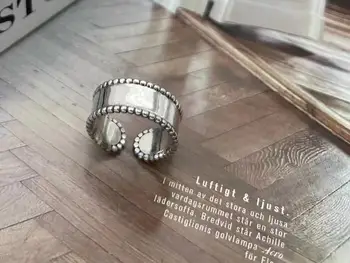 Горячее предложение, новое корейское гладкое открытое регулируемое кольцо для женщин, женская гарантия, 100% ювелирные изделия из стерлингового серебра S925 Пробы, подарок