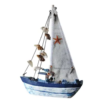 Декор парусной лодки Декор деревянной модели парусной лодки Миниатюрный Многоразовый Домашний Декор Украшение Рыбацкой лодки для вечеринки В ванной комнате