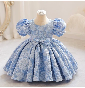 Детские платья на день рождения для девочек от 1 до 3 лет, элегантные винтажные платья принцессы для девочек, детское свадебное платье для малышей