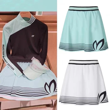 Женская короткая юбка MASTER BUNNY GOLF 2023, Новая эластичная плиссированная юбка Joker с высокой талией, спортивная дышащая юбка для гольфа