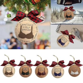 Забавные деревянные подвески, креативный бюстгальтер, украшение для Рождественской елки, подарок