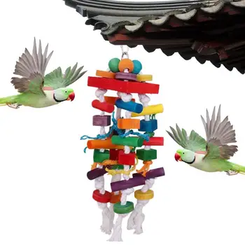 Игрушка для жевания птиц, Кормовая клетка, деревянные игрушки для птиц, Износостойкий деревянный блок, игрушки для птиц, попугаев, Деревянные кормовые игрушки для птиц, Попугаев