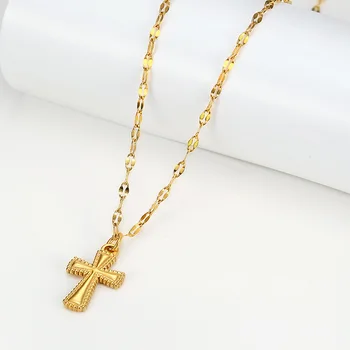 Изысканное ожерелье с крестом Мода Благословение Католический Кулон Крест Вера Христианские ожерелья Ювелирные Изделия Подарки друзьям