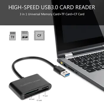 Карта памяти 3 в 1 + TF-карта + CF-карта, устройство чтения USB3.0 для настольных ПК, ноутбука, планшета
