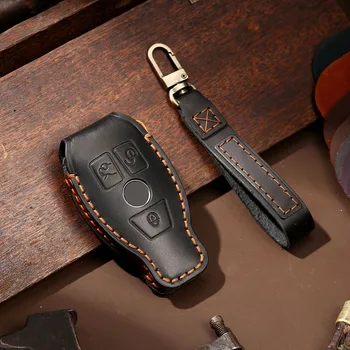 Кожаный Чехол для ключей автомобиля 1x Для Benz 2014-2019 CLA Gift Ati-drop Черный Коричневый Для Benz 2013-2018 A-Class Высокого Качества