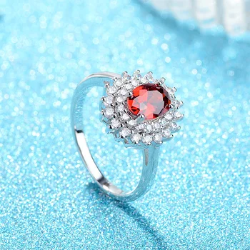 Кольцо с рубином в форме яйца с платиновым покрытием, обручальное кольцо, подарок на день рождения