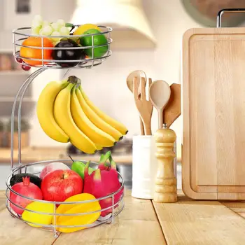 Контейнер для хранения макарон Универсальная Двухслойная Корзина для фруктов Вместительное Эффективное Стильное Решение для хранения кухонных продуктов на кухне