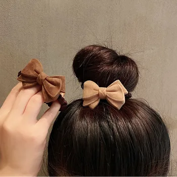 Корейские модные плюшевые бантики для волос, эластичные ленты для волос для женщин, резинки для волос, держатели для хвостов, резинка для девочек