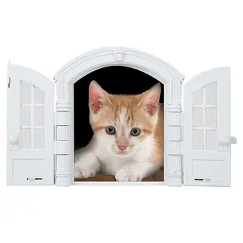 Кошачья дверца для наружной двери Стильная наружная дверь без клапанов для домашних кошек, товары для домашних животных, необходимые для спальни, прачечной в подвале