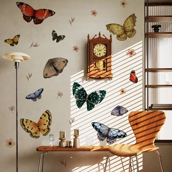 Красочные наклейки на стену с большими бабочками, сделанные своими руками, съемный декор для домашнего декора, художественная роспись, паста для украшения дверей гостиной, спальни