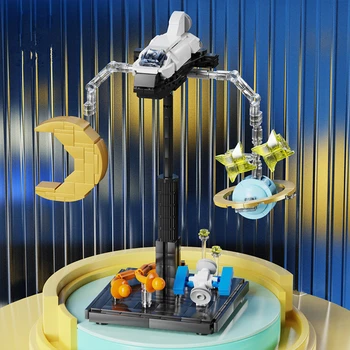 Креативный эксперт Starry Dream Balance Строительные блоки Дисплей модели Космический спутник Самолет Планеты Звезды Наборы кирпичей Детские игрушки