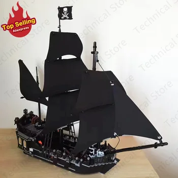 Креативный эксперт Пираты Отправляют Парусную лодку Black Pearl в море 4184 Модель Moc Модульные строительные блоки Кирпичи Детские игрушки 875шт