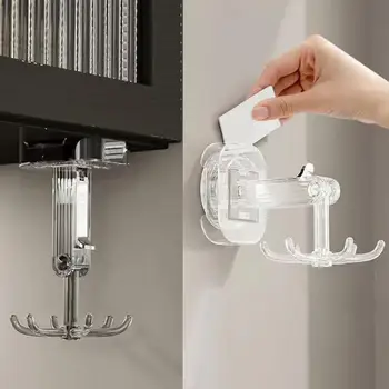 Крючок на присоске для ванной комнаты, поворотный дизайн, крючок для полотенец, простая организация, многоцелевые крючки на присоске для кухни