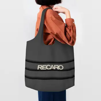 Логотип Recaros, сумки для покупок, сумки-тоут, женская модная холщовая сумка для покупок, сумка большой емкости, сумка для фотографий.