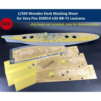 Маскировочный лист для деревянной палубы в масштабе 1/350 для Very Fire 350914 Модель линкора USS BB-71 Louisana TMW00102
