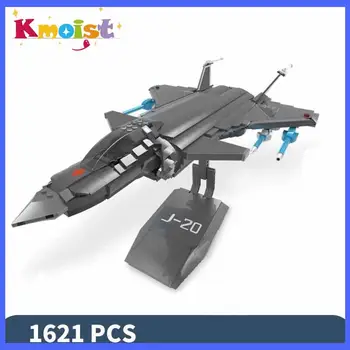 Модель истребителя J-20, строительный блок, военный самолет, Сборные кирпичики из мелких частиц, Детские игрушки для коллекции подарков для мальчиков