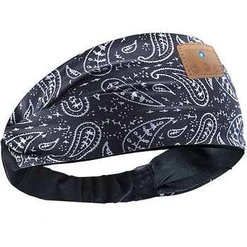 Музыкальная бандана Bluetooth, эластичная нескользящая спортивная повязка на голову, затеняющая маску для глаз для сна, повязка для волос для беспроводного вызова