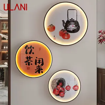 Настенный светильник ULANI Modern Picture LED с китайской креативной круглой настенной росписью, бра для декора дома, гостиной, кабинета, коридора